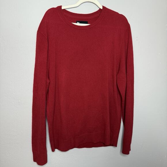 The Commons Men's 100% Cashmere Sweater Johnny Crewneck XL Red Brick Luxury - Picture 2 of 9